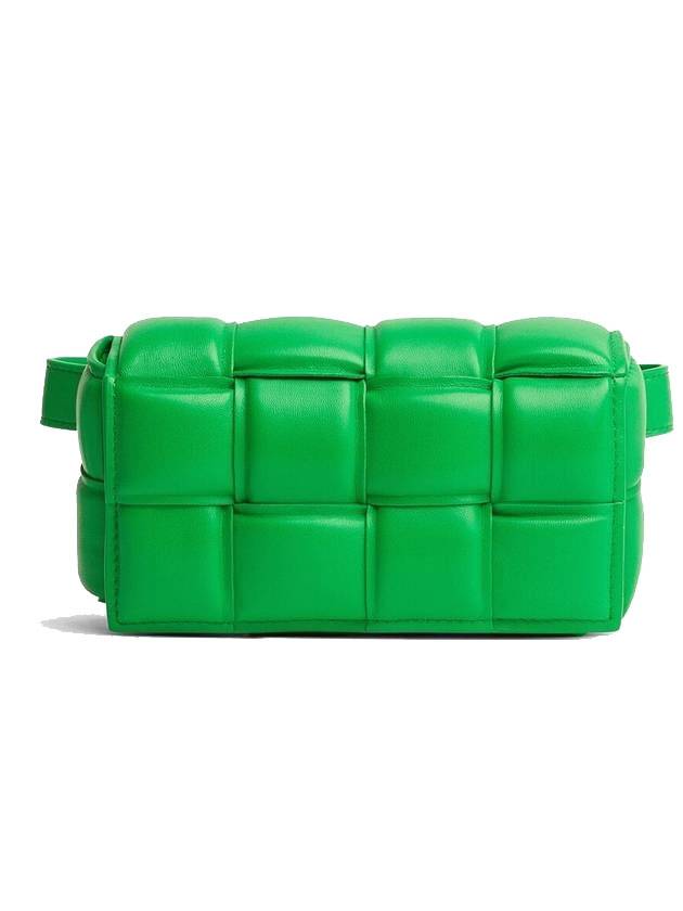 보테가베네타 나파 레더 패딩 카세트 벨트 백 그린