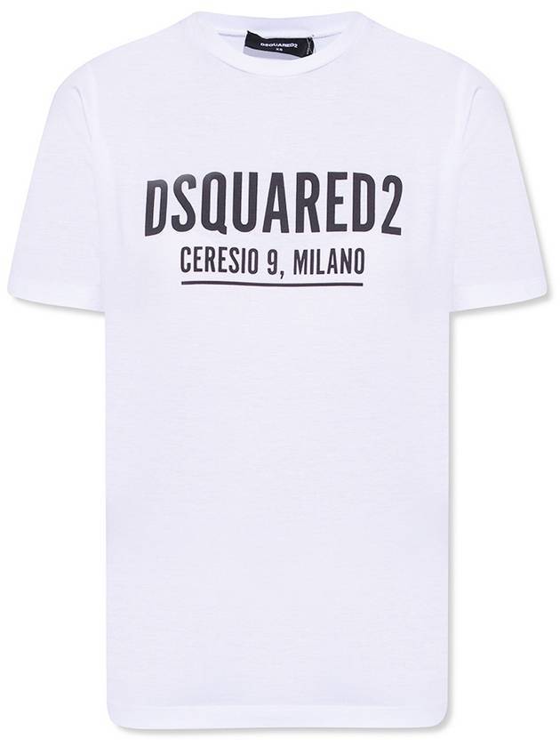 디스퀘어드2 여성 체레시오 9 레니 반팔 티셔츠 화이트