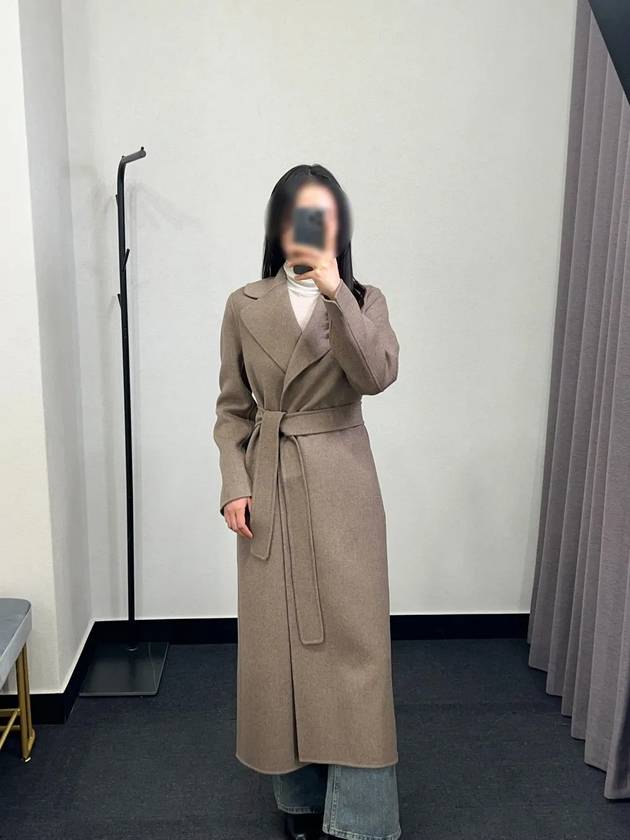 24FW 막스마라 POLDO 폴도 벨트 울 코트 074 도브그레이
