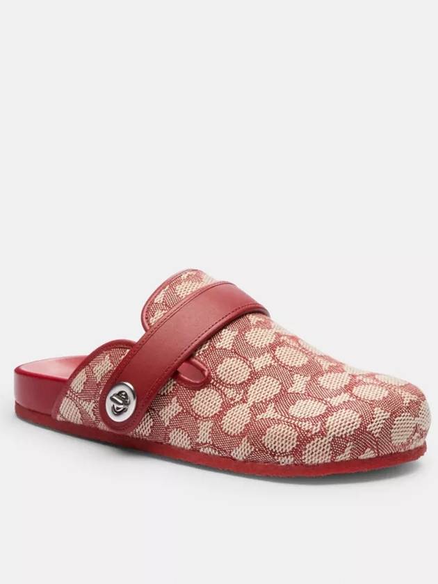 코치 블레이크 클로그 인 시그니처 텍스타일 자카드 뮬 슬리퍼 CRuby