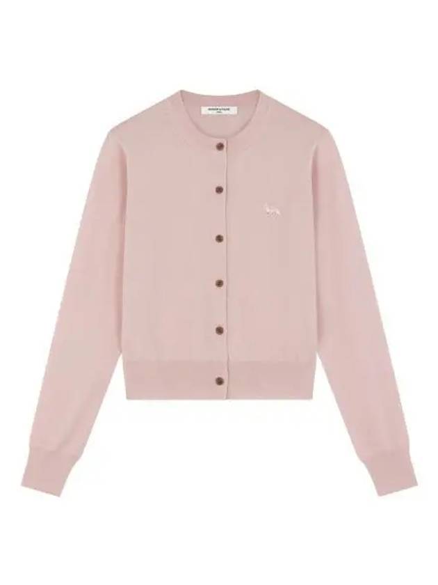 W 메종 키츠네 베이비 폭스 패치 레귤러 가디건 패스쳐 로즈 W Maison Kitsune Baby Fox Patch Regular Cardigan Pasture Rose