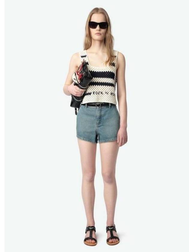 쟈딕앤볼테르 Dillie 크로쉐 니트 탱크 나시 탑