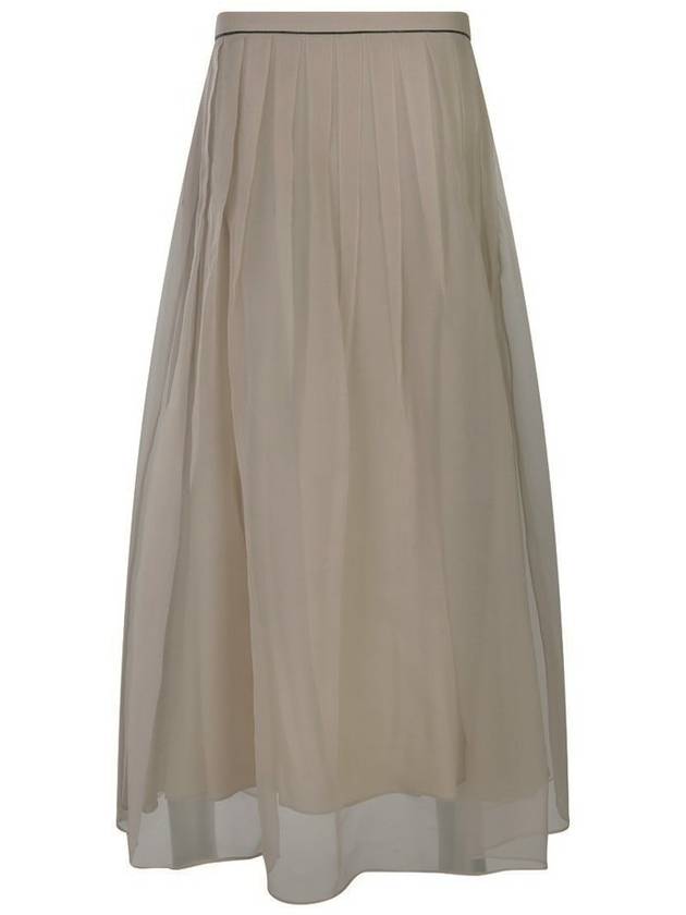 Brunello Cucinelli 하이웨이스트 플리츠 미디 스커트