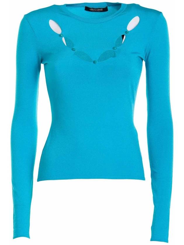 Roberto Cavalli Studded Slim Fit Sweater