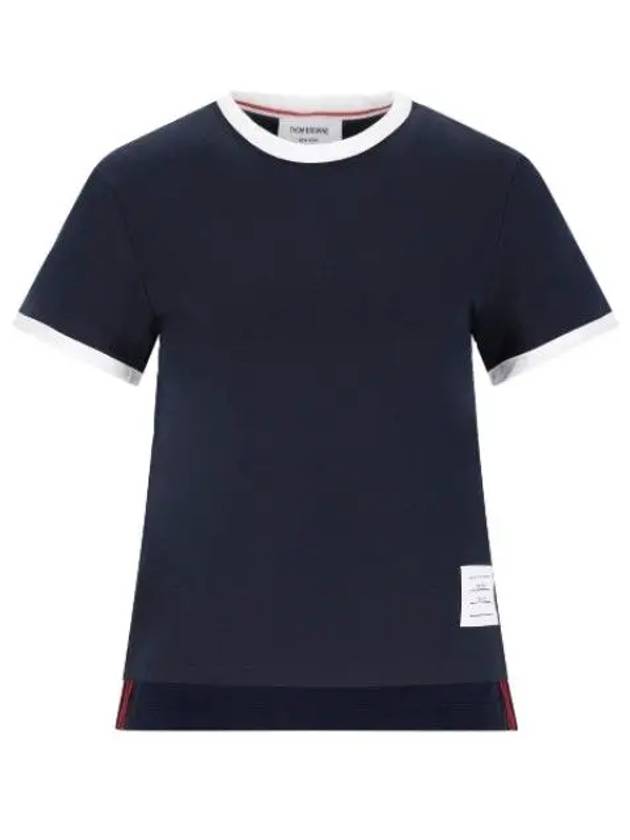 쏘카라멜울산 25SS 톰브라운 여성 링거반팔 티셔츠 네이비 FJS075A 00042 415