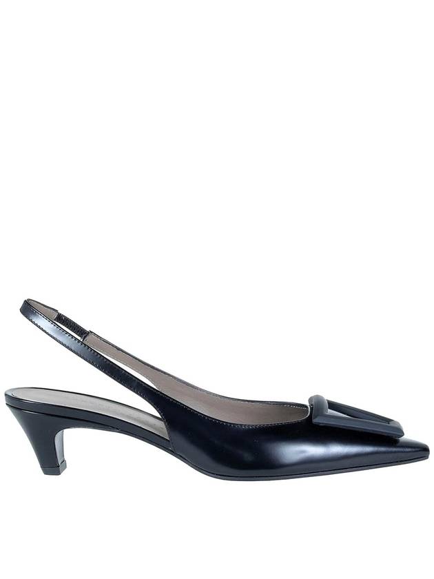 Roberto Festa Black Leather Slingback Pumps