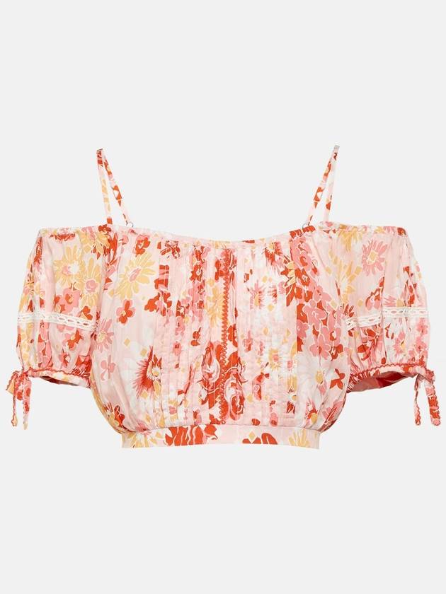 NB04 POUPETTE ST BARTH 여성 탑 Bonny floral pleated crop top P00881506