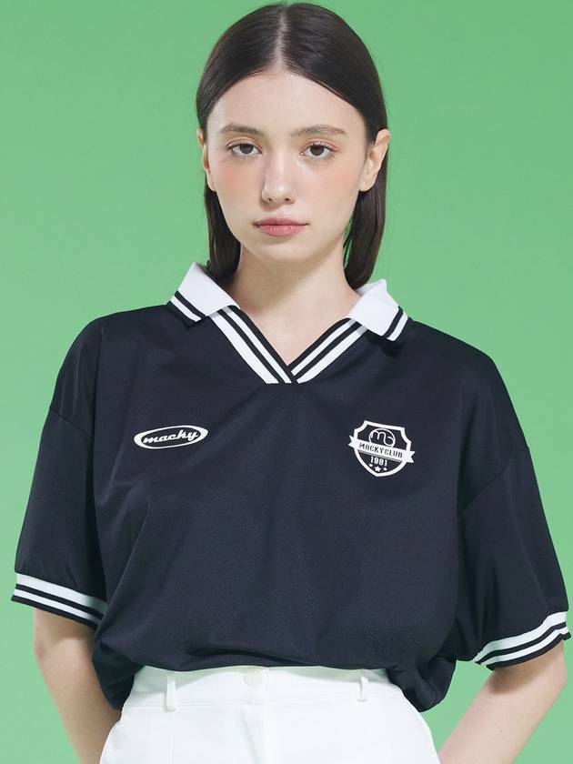 25SS 맥키 여성 레플 브이넥 반팔 티셔츠 블랙 MCSS125TP7BK