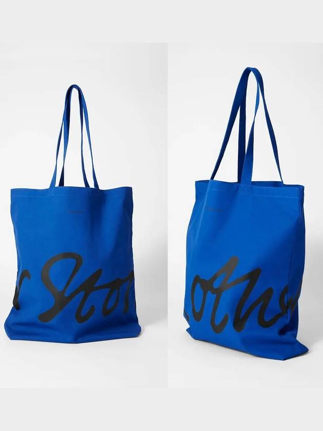 앤아더스토리즈 가방 캔버스 로고 토트 백 블루