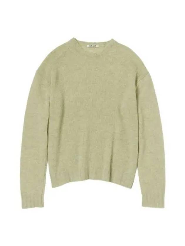 오라리 셰틀랜드 울 캐시미어 니트 P O 옐로우 그린 Auralee Shetland Wool Cashmere Knit P O Yellow Green