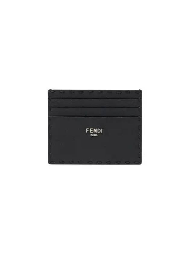 펜디 셀러리아 레더 카드 홀더 블랙 Fendi Selleria Leather Card Holder Black