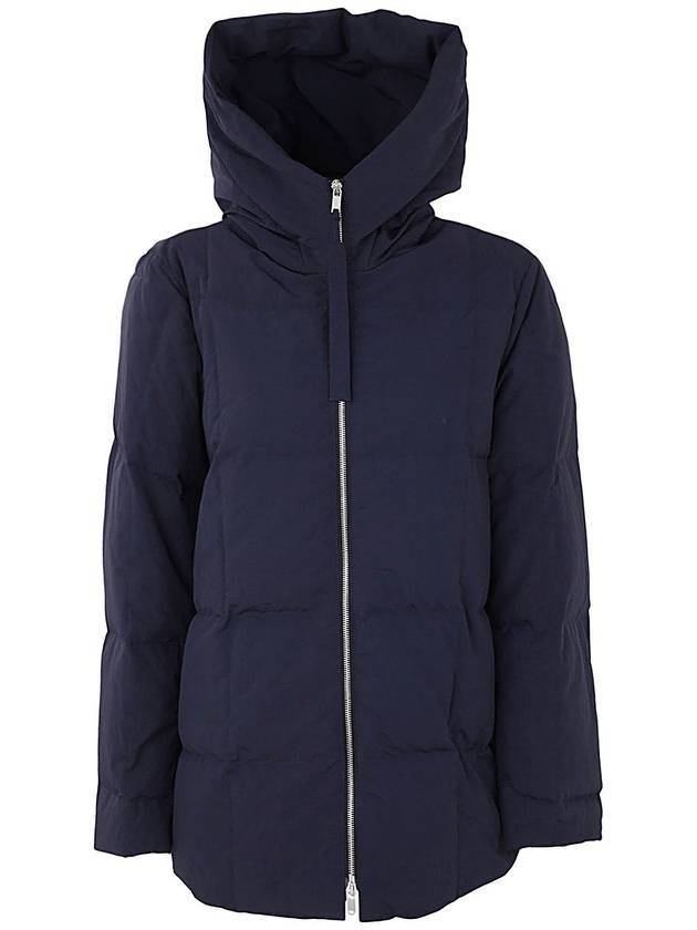 질샌더 숏 미디엄 다운 리사이클 패딩 미드 나이트