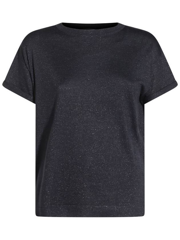 브루넬로 쿠치넬리 반팔 크루넥 니트 티셔츠