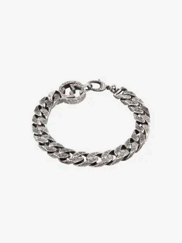 구찌 인터로킹 G 체인 브레이슬릿 실버 실버 Gucci Interlocking G Chain Bracelet In Silver Silver