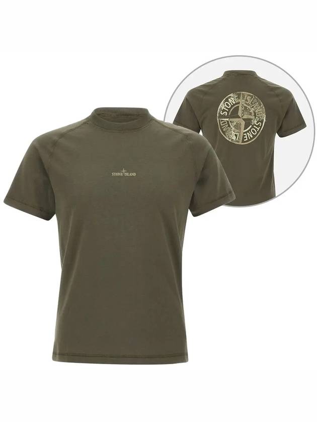 STONE ISLAND 백 로고 프린팅 반팔 티셔츠 S152100020 S0080 V0054