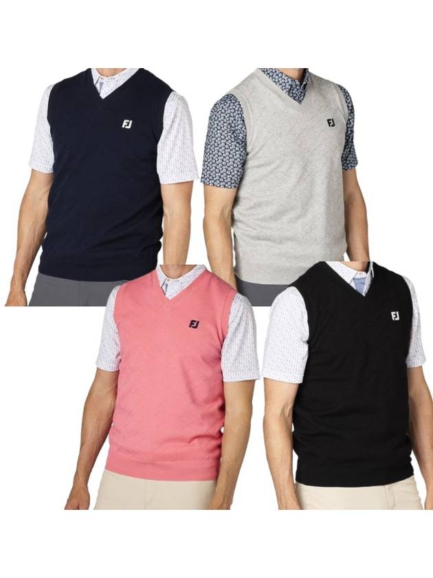 풋조이 조끼 남성 아가일 브이넥 조끼 25 SS