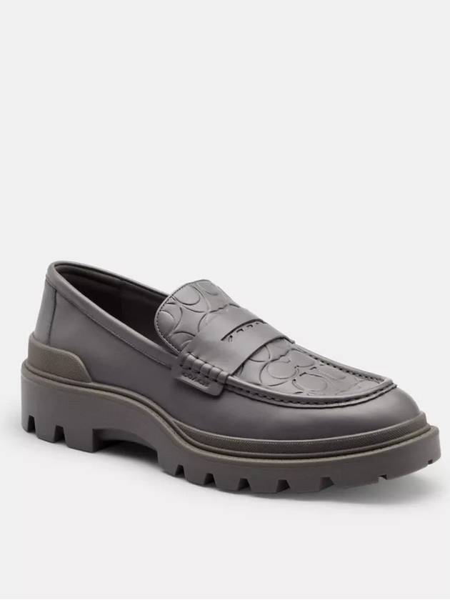 코치 플랫폼 로퍼 시그니처 프린트 남성 슬립온 Charcoal