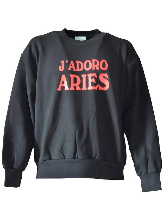Aries 로고 프린트 크루넥 스웨트셔츠 FUAR20023_BLK