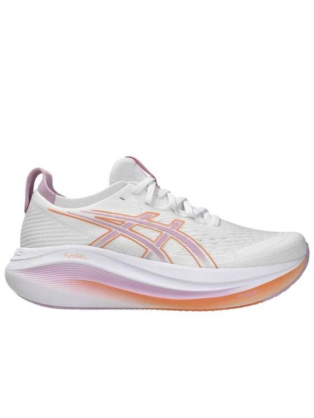 아식스 젤 님버스 27 화이트 라이트 우베 D 와이드 1012B752 101