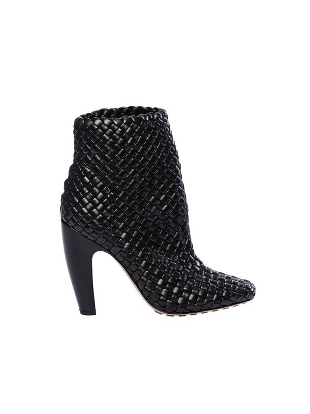 보테가베네타 여성 카칼라쪼 레더 앵클 부츠 블랙