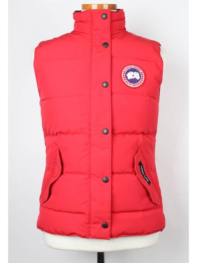 캐나다 구스 레드 패딩조끼 S