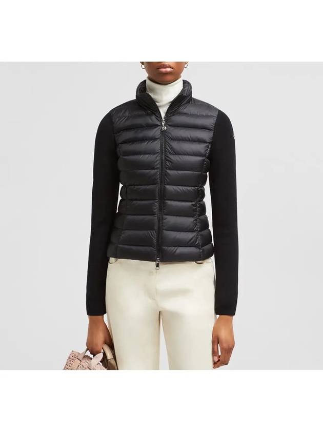 몽클레르 25SS 9B00006 M1122 999 여성 울 믹스 패딩 블랙 집업 가디건