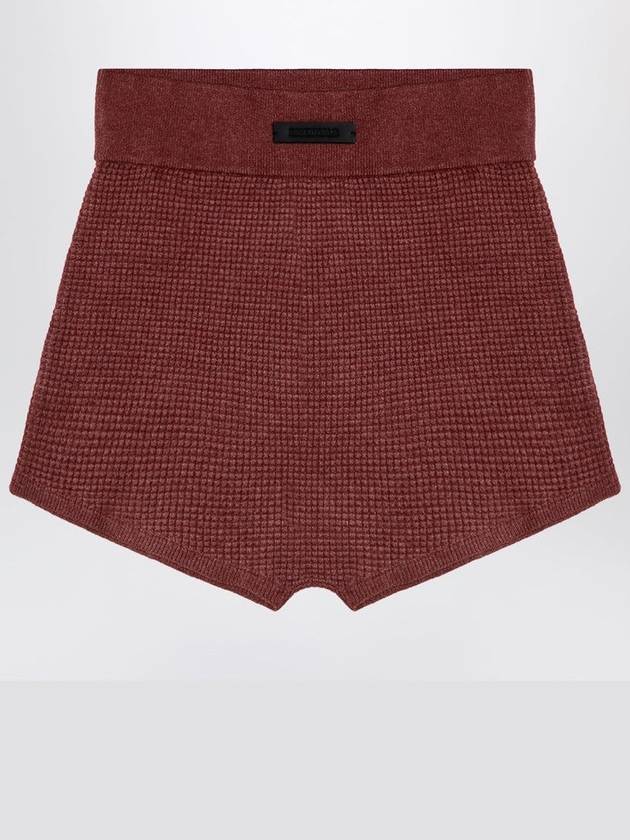 Burgundy Honeycomb Short