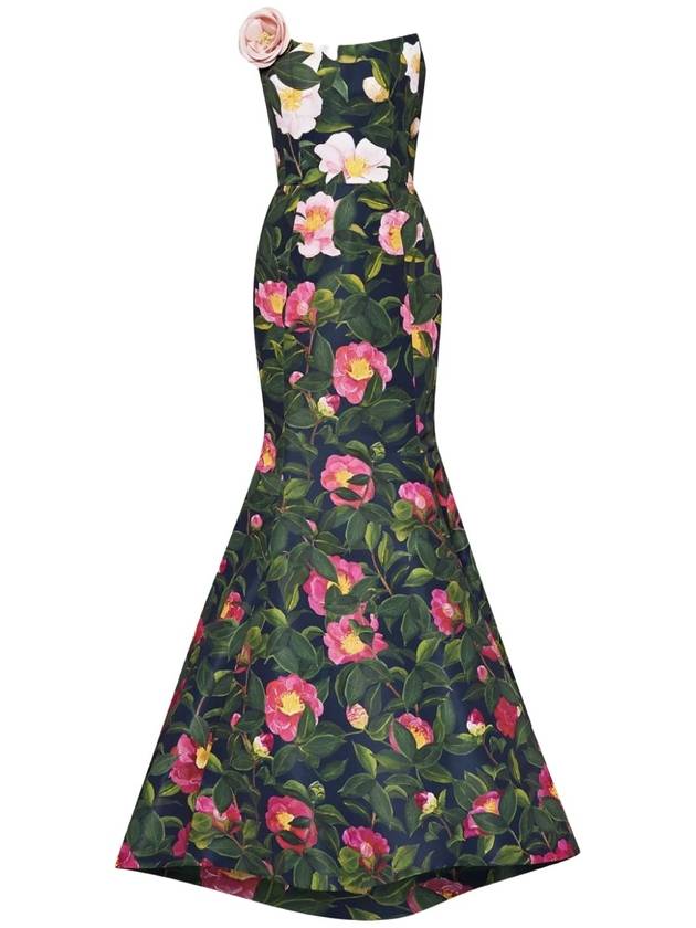 CAMELLIA FAILLE APPLIQUE EMBROIDERED GOWN