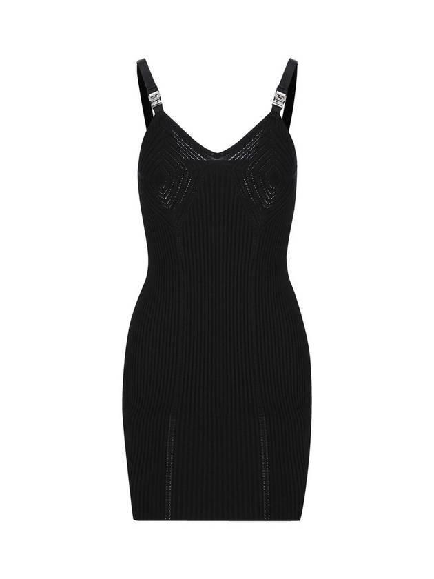 지방시 여성 4G 버클 스트랩 니트 미디원피스 블랙