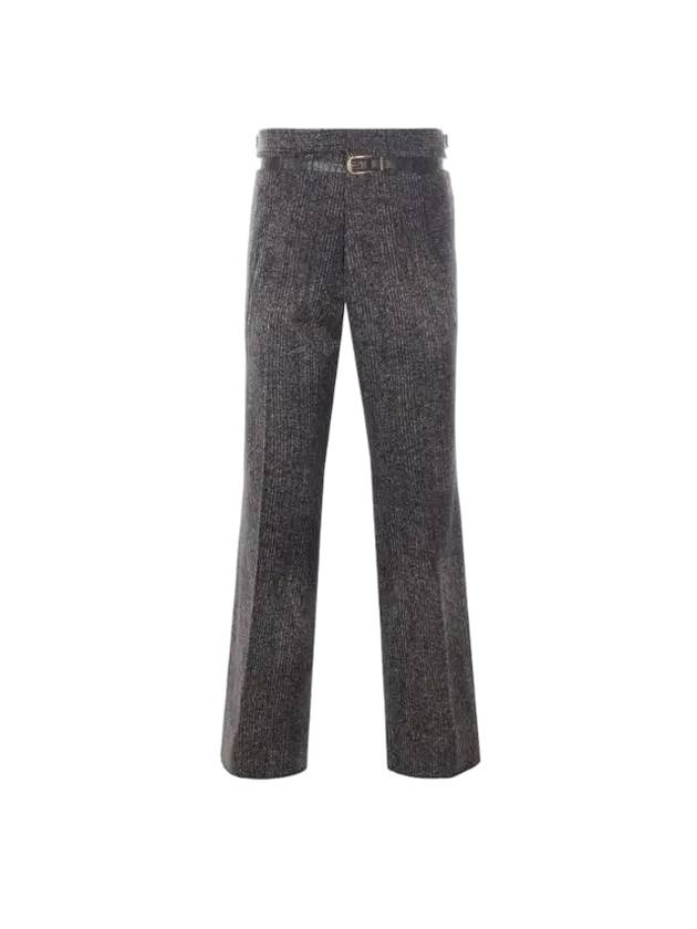 프라다 트위드 프린트 스트레이트 팬츠 그레이