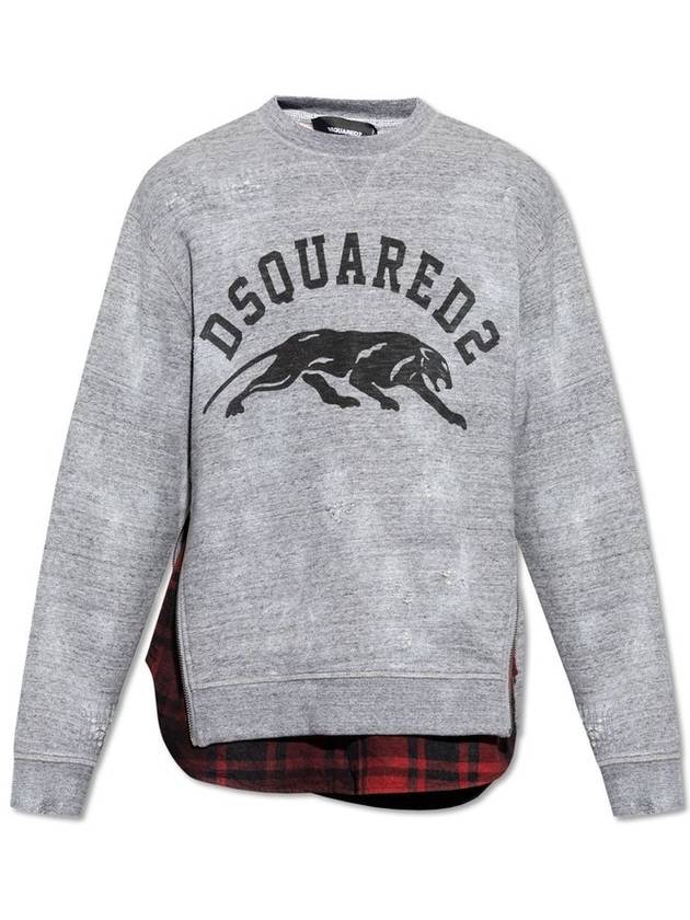 Dsquared2 로고 프린트 레이어드 스웨트셔츠