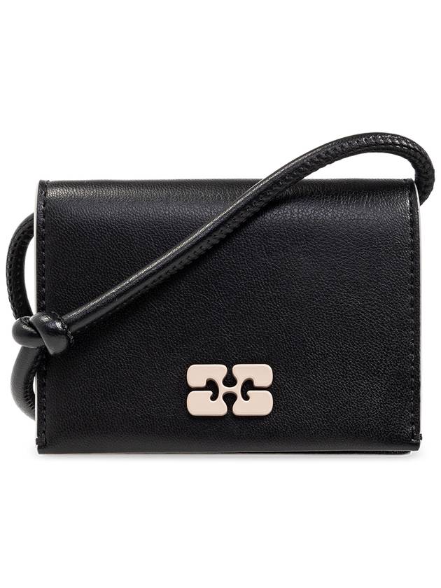 24FW 가니 여성 카드 지갑 Ganni Strapped Card Case Women's Black