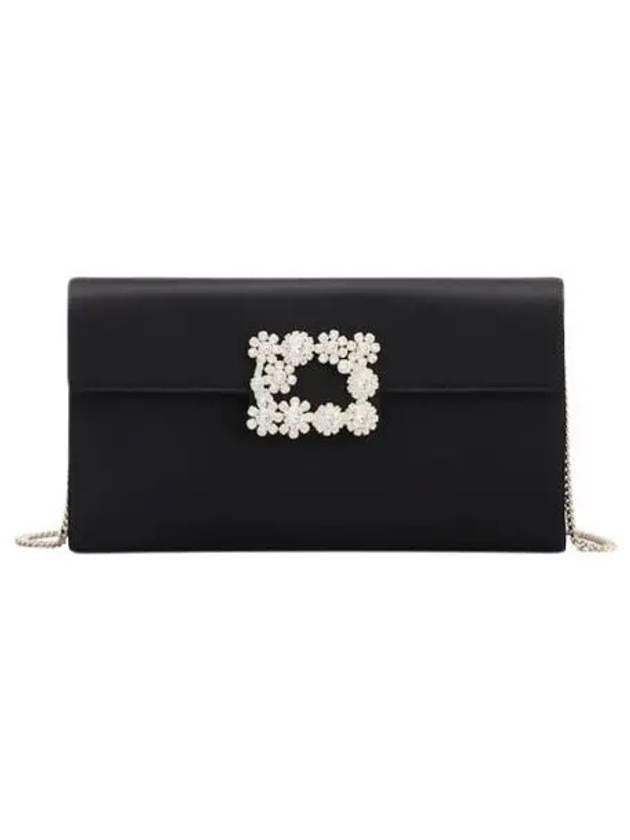 로저 비비에 플라워 스트라스 버클 클러치 블랙 Roger Vivier Flower Strass Buckle Clutch Black