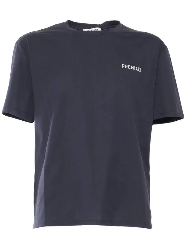 Premiata 로고 프린트 크루넥 티셔츠 PA1019_JERSEYBLUE