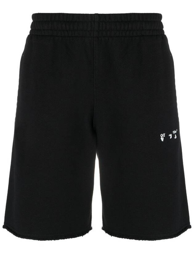 오프화이트 로고 프린팅 트랙 쇼츠 블랙