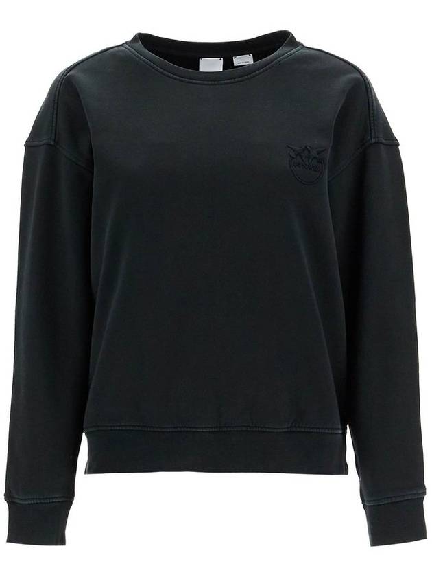 Pinko 로고 자수 크루넥 스웨트셔츠