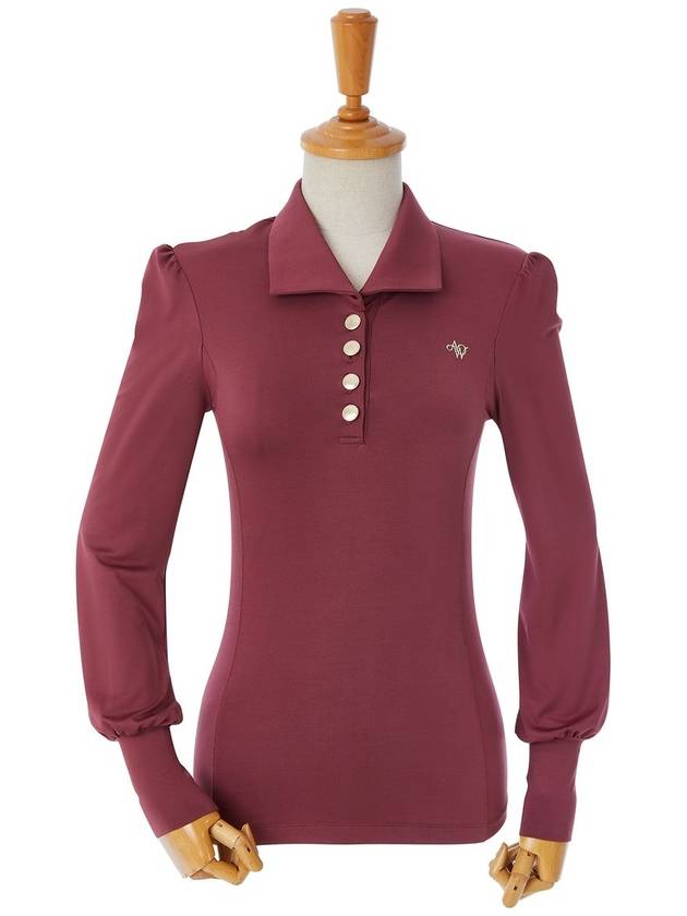 WING COLLAR PUFF T/SHIRTS_DARK PINK