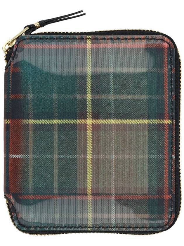 꼼데가르송 월렛 체크 지퍼 카드 지갑 그린