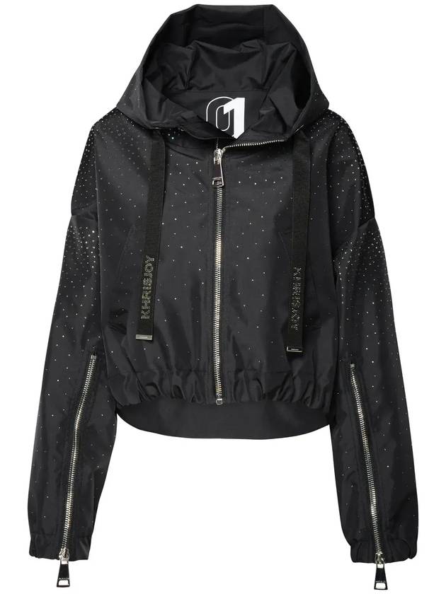 Khrisjoy 임벨리시드 집업 후드 재킷 ESW012NSTRASS_BK01