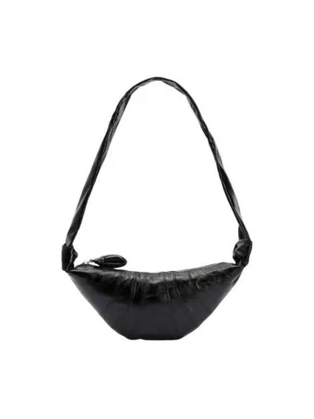 르메르 스몰 크루아상 백 코티드 코튼 블랙 Lemaire Small Croissant Bag Coated Cotton Black