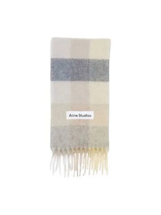 아크네 스튜디오 모헤어 체크 스카프 라이트 바닐라 베이지 Acne Studios Mohair Check Scarf Vanilla Beige