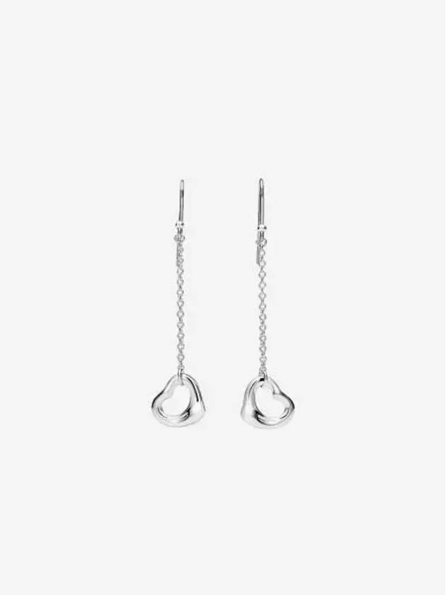 티파니 앤 코 엘사 퍼레티 오픈 하트 드롭 이어링 스털링 실버 Tiffany & Co. Elsa Peretti Open Heart Drop Earrings Sterling Silver