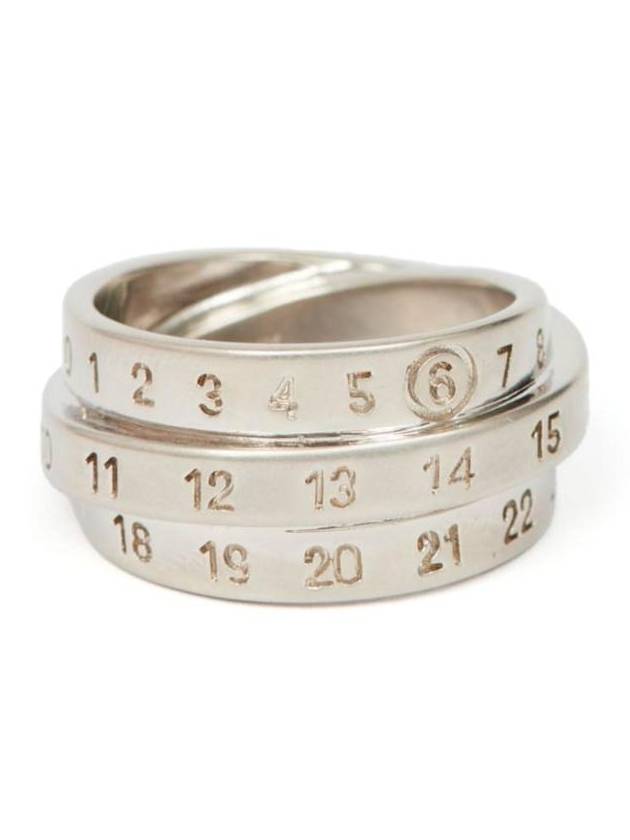 메종마르지엘라 넘버 로고 레이어드 반지 실버