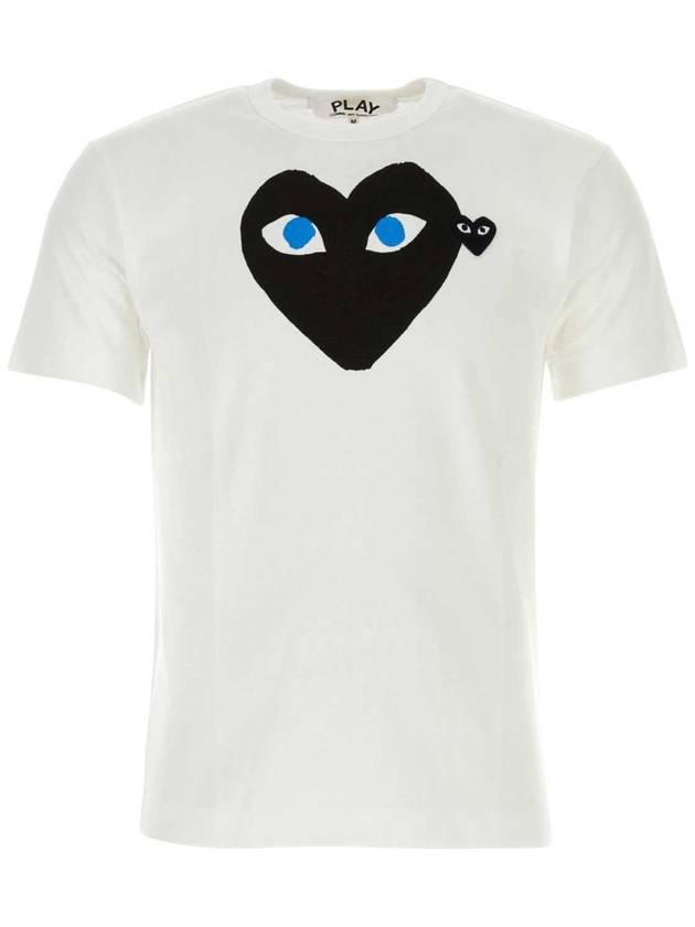 COMME DES GARCONS PLAY AXT088051 WHITE White cotton t shirt