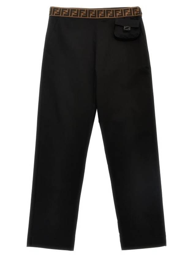24SS 키즈 펜디 스트레이트 팬츠 JFF330ADEHF0GME Black