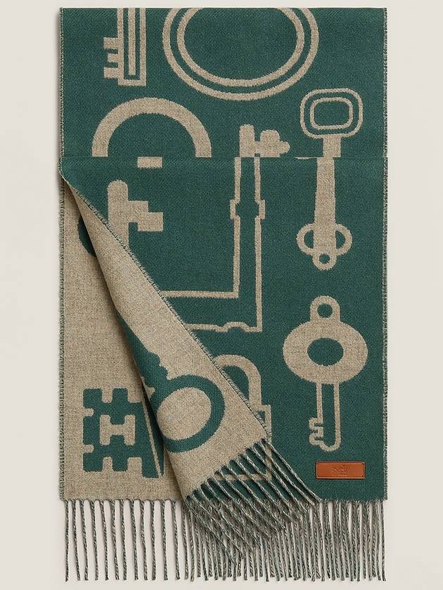 HERMES 에르메스 Casaque Porte Clefs 카사크 포르트클레프 머플러 H259142S 04 베르드 베이지