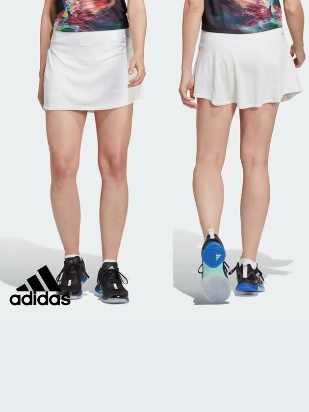 아디다스 여성 매치 히트 테니스 스커트 치마 화이트