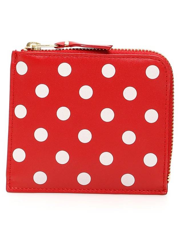 Comme des Garcons 지갑 도트 프린트 지퍼 지갑