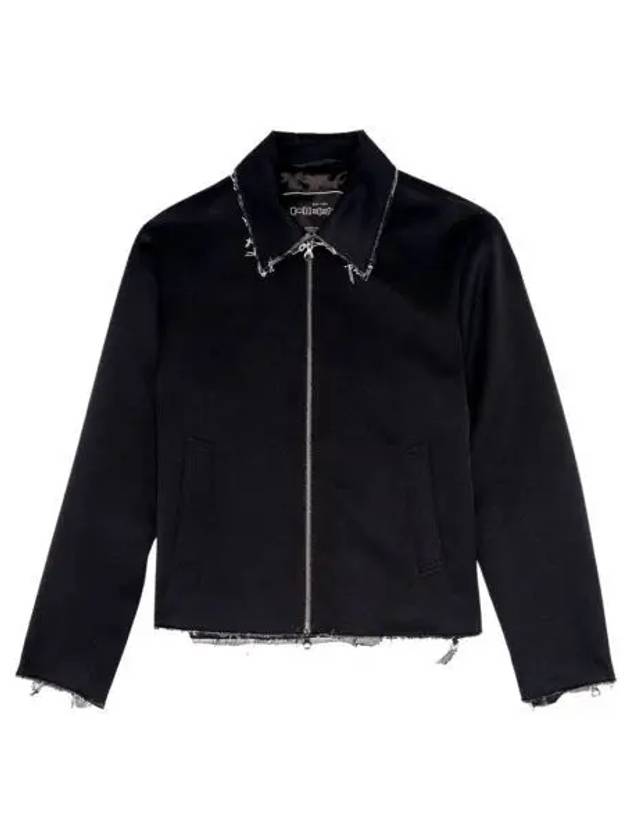 디젤 J 프롬 프린지 프레이드 데님 엣지 부클 자켓 블랙 Diesel J Prom Fringes Boucle Jacket with Frayed Denim Edges Black