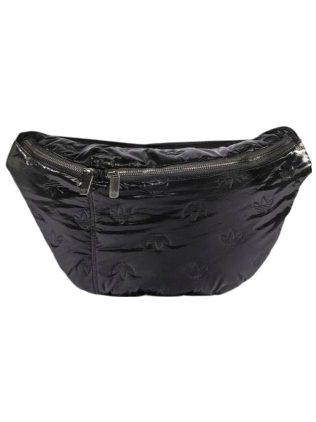 아디다스 퍼피 새틴 오버사이즈 벨트 백 블랙